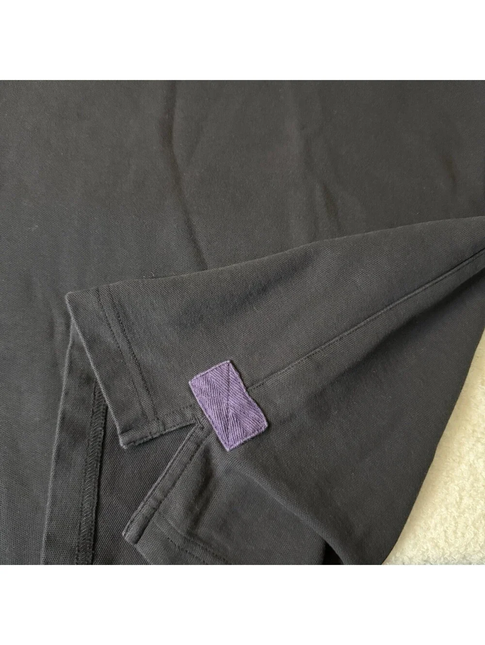 Orvis Men’s Polo Shirt XL-T Black Purple Trim 100% Cotton Fly Fishing